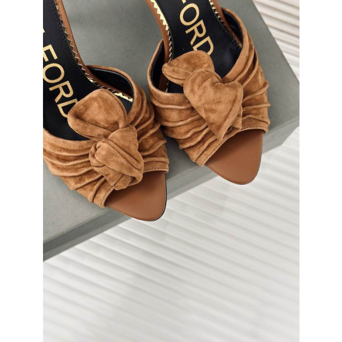 Tom Ford 10cm Metall Hæl Skyv I Brun