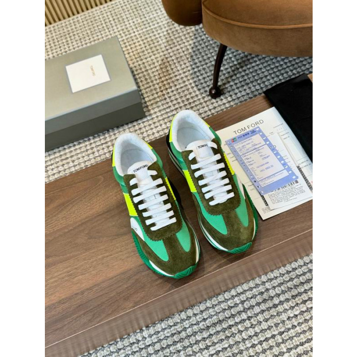 Tom Ford Semsket Teknisk Stoff James Sneaker I Grønn 026