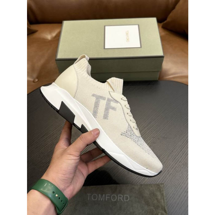 Tom Ford Mesh Blonder-Up Lave Sneakers I Hvit