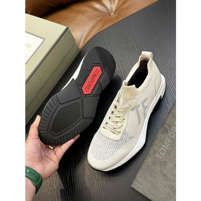 Tom Ford Mesh Blonder-Up Lave Sneakers I Hvit
