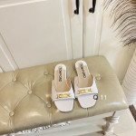 Tom Ford-Lizard-Logo-Plakk Flatskjerm Sandal I Hvit