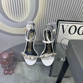 Tom Ford 10,5 cm Kjede I Hvitt Skinn Sandaler