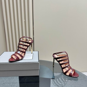 Tom Ford 10cm Trykt Krokodille Bur Skinn Sandal I Claret