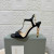 Tom Ford 10,5 cm Skinnende Skinn Sølv Metall Kjede Angelina Sandal I Svart