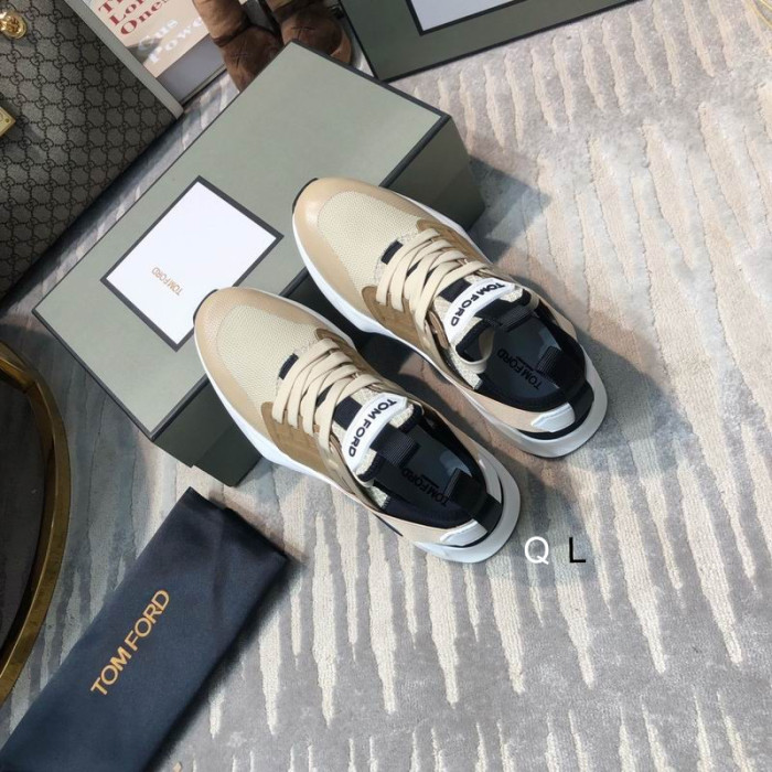 Trampki Tom Ford Jago z niskim dachem z siatki nylonowej w kolorze Khaki 06