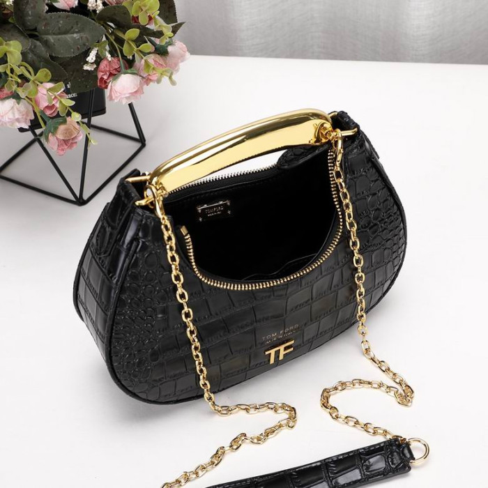 Damska Mini torba Na ramię Z Крокодиловым Wzór Tom Ford w Kolorze Czarnym