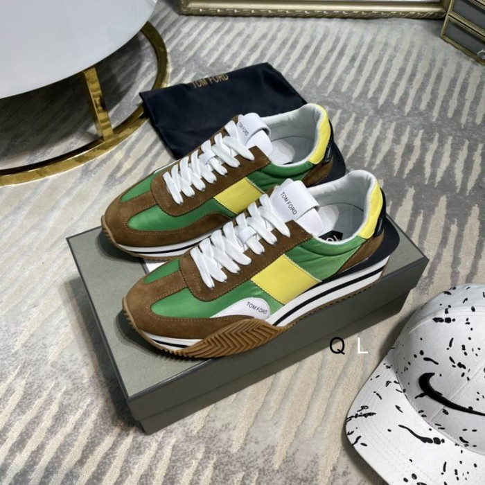 Buty do biegania James z przyjaznego dla środowiska замшевого materiału Tom Ford Brązowy /Zielony / żółty