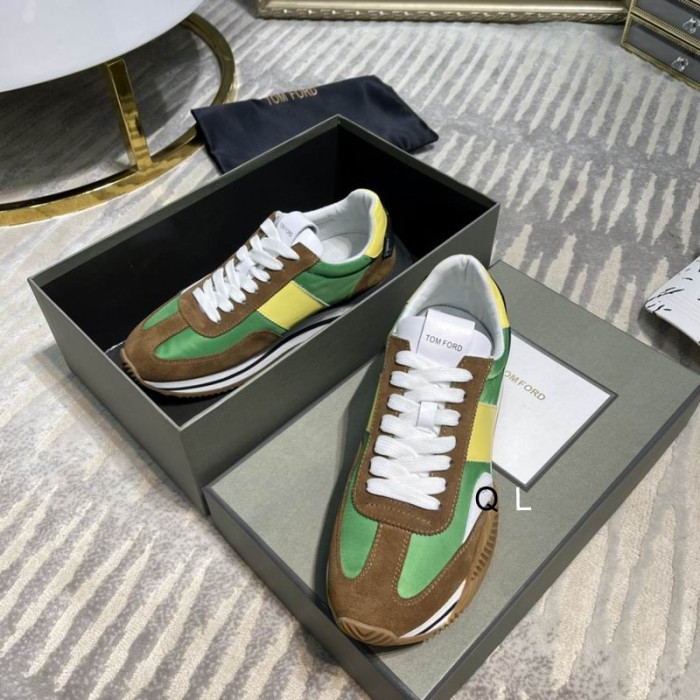 Buty do biegania James z przyjaznego dla środowiska замшевого materiału Tom Ford Brązowy /Zielony / żółty