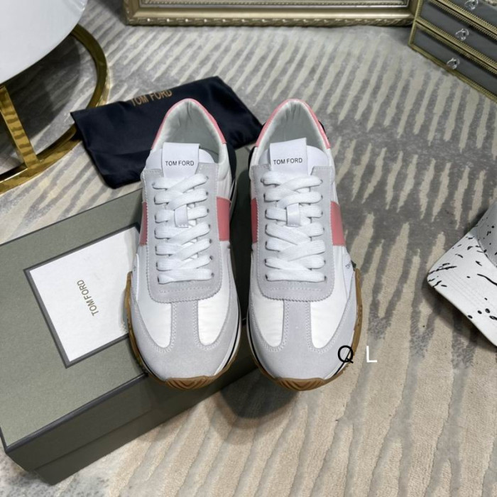 Buty do biegania James z przyjaznego dla środowiska замшевого materiału Tom Ford Szary/Biały/Różowy