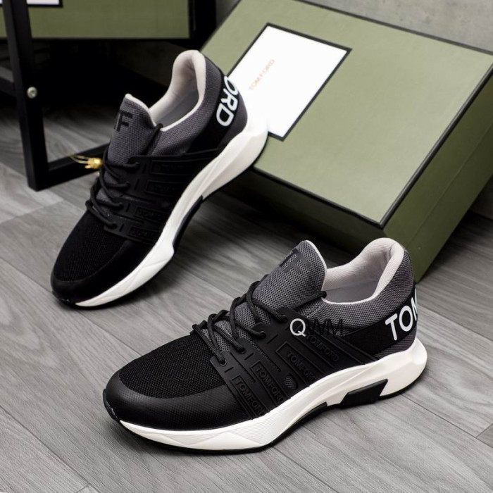 Trampki Tom Ford z niskim dachem z nylonowej siatki sznurowane Czarny