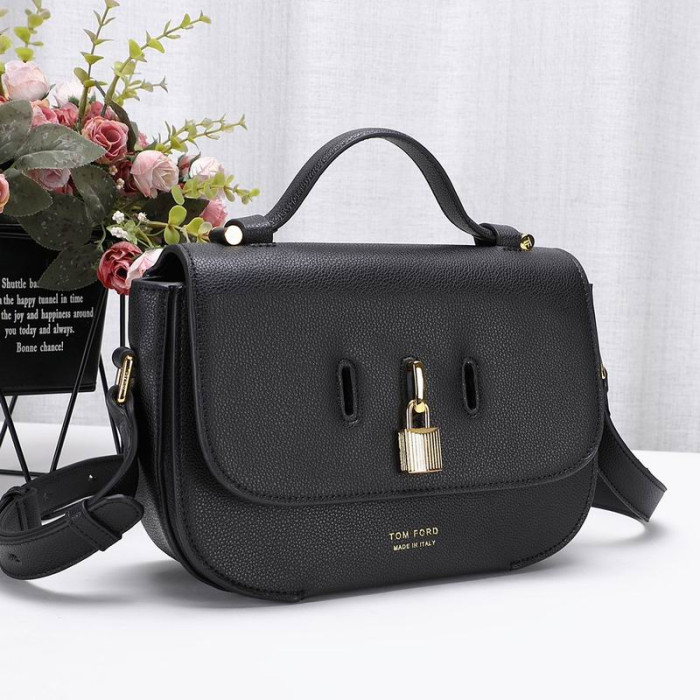 Damska Mini torba Na ramię z Teksturowanej skóry Tom Ford w kolorze Czarnym