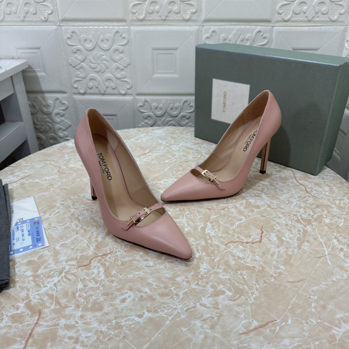 Tom Ford Skórzane Buty na Wysokim Obcasie Ze Spiczastym Czubkiem o Długości 10,5 cm Kolor Różowy