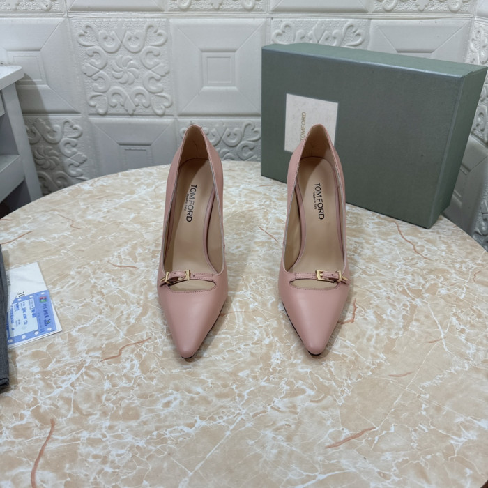 Tom Ford Skórzane Buty na Wysokim Obcasie Ze Spiczastym Czubkiem o Długości 10,5 cm Kolor Różowy