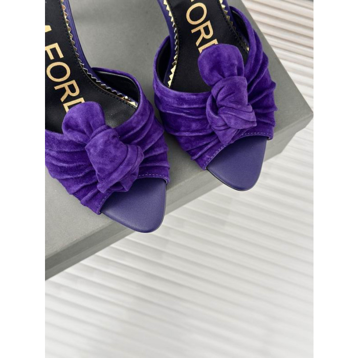 Metalowa Zjeżdżalnia Tom Ford na Obcasie 10 cm Kolor Fioletowy