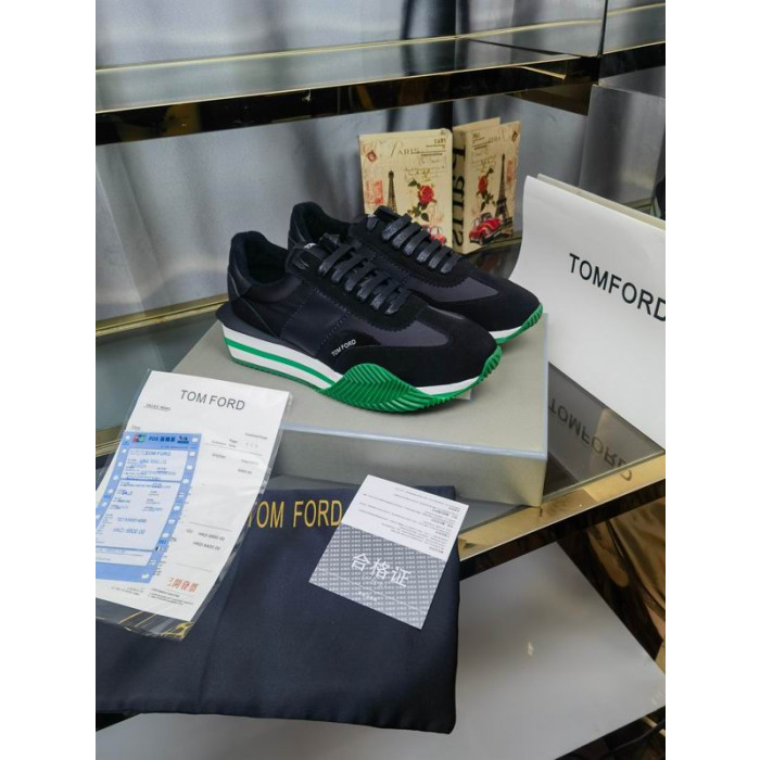 Trampki Tom Ford z Zamszu i tkaniny Technicznej James Czarny 013