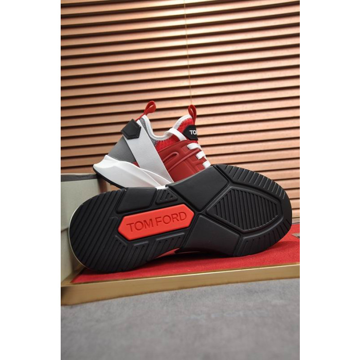 Trampki Tom Ford Jago Z nylonowej siatki Koloru Czerwonego