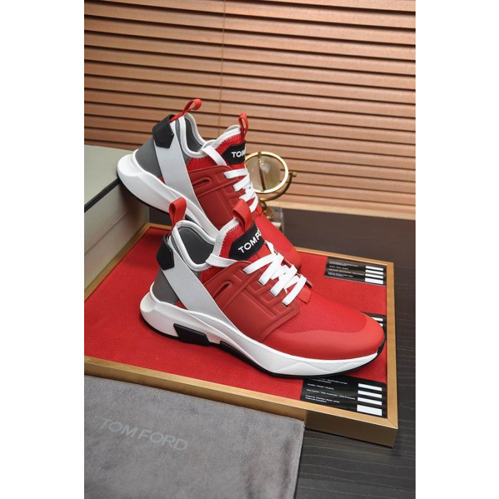 Trampki Tom Ford Jago Z nylonowej siatki Koloru Czerwonego