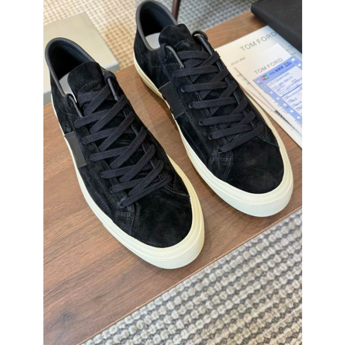 Zamszowe Trampki Tom Ford Cambridge w kolorze Czarnym 011