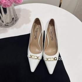 Czółenka Whitney z lakierowanej skóry Tom Ford 10 cm, Biały