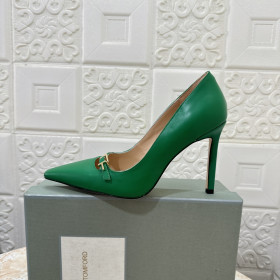 Tom Ford Skórzane Buty na wysokim Obcasie Ze Spiczastym Czubkiem o Długości 10,5 cm Zielony