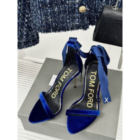 Aksamitna Сандалия Tom Ford Z Jedwabną Taśmą o długości 10 cm Kolor Niebieski