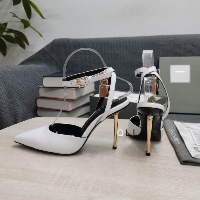 Tom Ford Piele Lacăt A Subliniat Toe Pompe În Alb