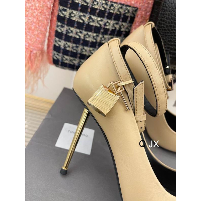 Tom Ford Piele Lacăt Glezna Folie Subliniat Toe Pompe De Caise