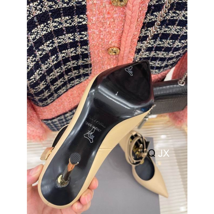 Tom Ford Piele Lacăt Glezna Folie Subliniat Toe Pompe De Caise