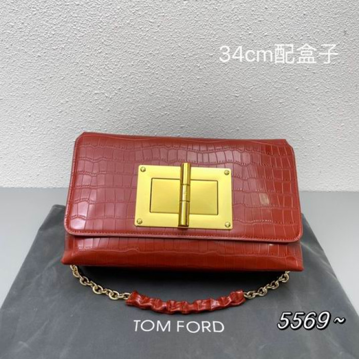 Tom Ford Femei Crocodil Geantă De Umăr În Roșu
