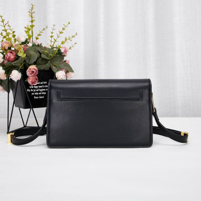 Tom Ford Piele Și Aur Catarama Logo-Ul Mini-Geantă De Umăr Negru 