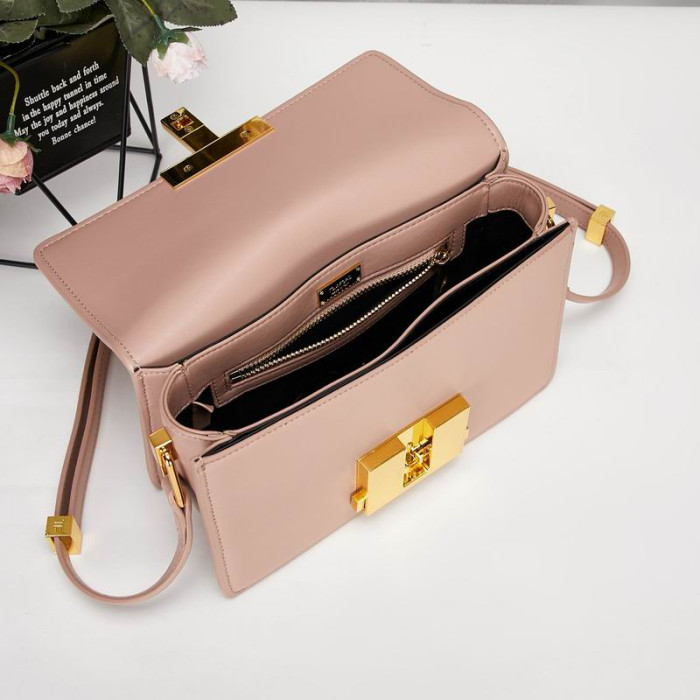 Tom Ford Piele Și Aur Catarama Logo-Ul Mini Geanta De Umar In Roz 