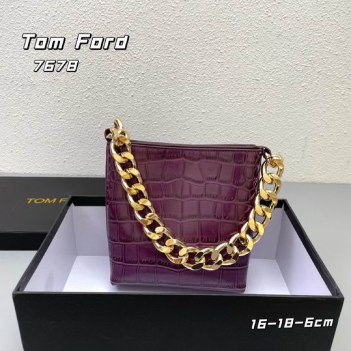 Tom Ford Lanț Gros De Crocodil Model Axilei Sac În Violet