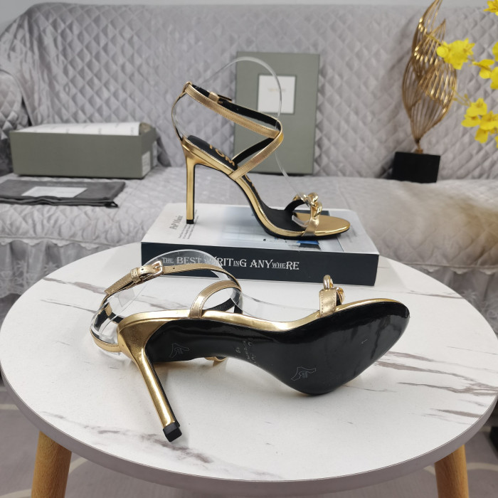 Tom Ford 10.5 cm din Piele Lanț de Aur Sandale Din Aur