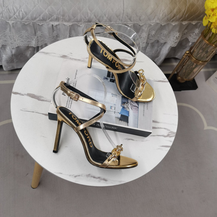 Tom Ford 10.5 cm din Piele Lanț de Aur Sandale Din Aur