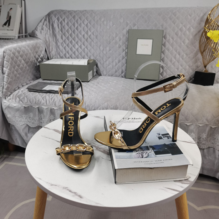 Tom Ford 10.5 cm din Piele Lanț de Aur Sandale Din Aur