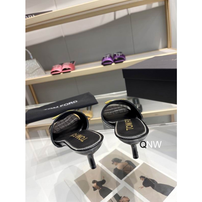Tom Ford 4.5 cm Crocodil TF Logo-ul Slide Negru