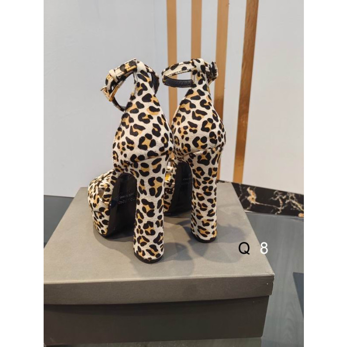 Tom Ford 14.5 cm Leopard de Imprimare Sandale În Alb
