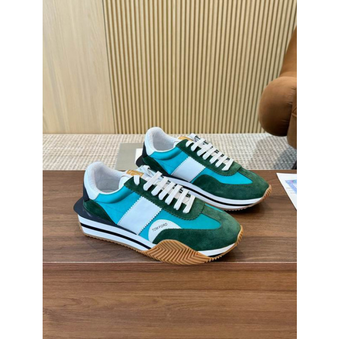 Tom Ford Piele De Căprioară Material Tehnic James Sneaker In Albastru/Verde 032