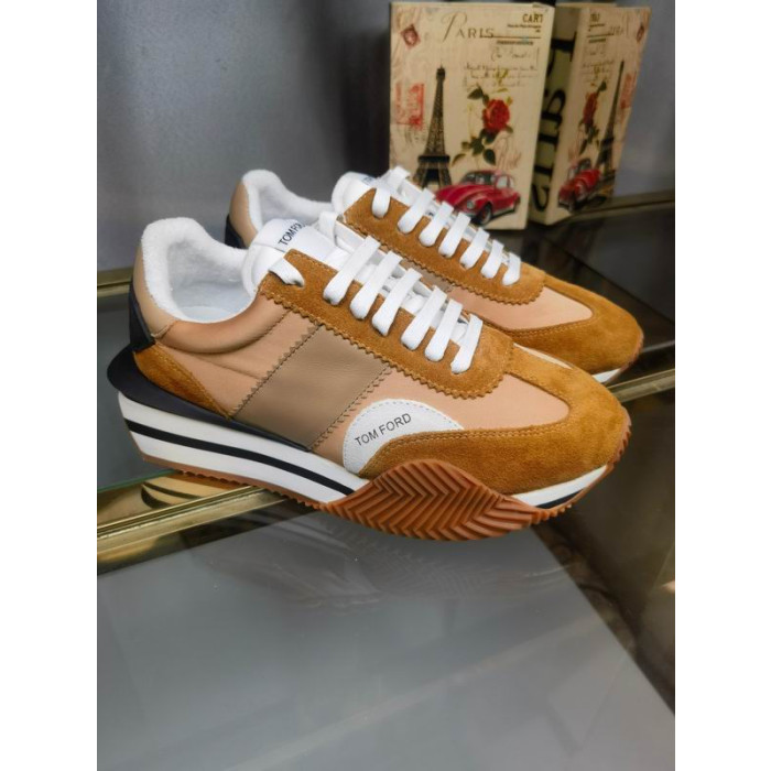 Tom Ford Piele De Căprioară Material Tehnic James Sneaker In Maro 009