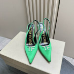 Tom Ford 10cm Piele Angelina Slingback În Verde Strălucitor