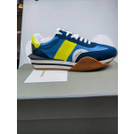 Tom Ford Piele De Căprioară Material Tehnic James Sneaker In Albastru/Galben 001