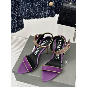Tom Ford 10cm Catifea Asimetrice Cristal Sandale În Purple07