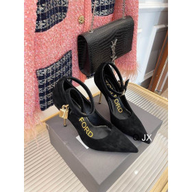 Tom Ford Velvet Lacăt Glezna Folie Subliniat Toe Pompe În Negru