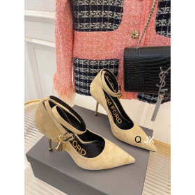 Tom Ford Velvet Lacăt Glezna Folie Subliniat Toe Pompe De Caise