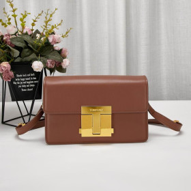 Tom Ford Piele Și Aur Catarama Logo-Ul Mini Geanta De Umar Maro 