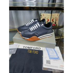 Tom Ford Piele De Căprioară Material Tehnic James Sneaker În Albastru Închis 044