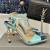 Tom Ford 10.5 cm Lanț de Metal Ștampilate din Piele de Crocodil Angelina Sandale În Albastru