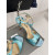 Tom Ford 10.5 cm Lanț de Metal Ștampilate din Piele de Crocodil Angelina Sandale În Albastru