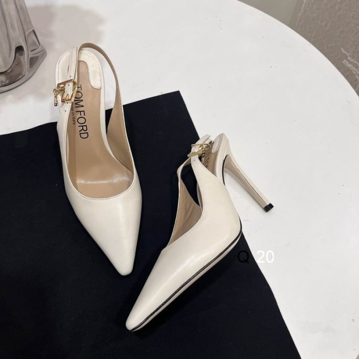 Tom Ford 10 cm Kožené Whitney Slingback V Bielom