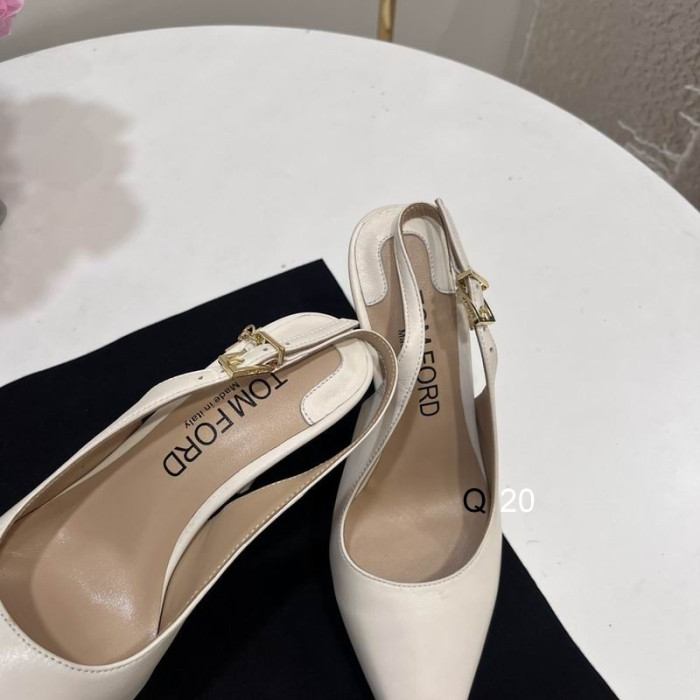 Tom Ford 10 cm Kožené Whitney Slingback V Bielom